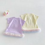 【73-120cm】Tシャツワンピース ベビー 女の子 韓国風 リボンプリント - 画像 (5)