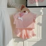 【90-140cm】女の子 おしゃれ フリル 無地 セットアップ - 画像 (14)