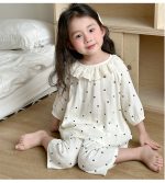 【100-160cm】パジャマ ガーゼ 女の子 ルームウェア 七分袖 上下セット エアコン対策 キッズ 部屋着 - 画像 (13)