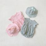 【66-90cm】ロンパース or セットアップ ベビー 韓国風 チェク柄 - 画像 (3)