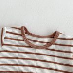 【80-130cm】ベビー 半袖 ボーダー セットアップ 男女兼用 夏 上下セット - 画像 (7)