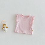 【73-120cm】ベスト or パンツ ベビー 女の子 無地 おしゃれ フリルデザイン - 画像 (9)
