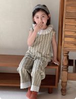 【100-170cm】パジャマ 綿95% ノースリーブ 女の子 花柄 キッズ 部屋着 エアコン対策 ルームウェア - 画像 (7)