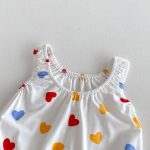 【80-130cm】ベビー 女の子 ハート柄 ドット柄 ノースリーブ セットアップ - 画像 (9)