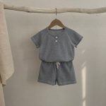 【73-100cm】ベビー 男の子 無地 スポーティ セットアップ - 画像 (9)