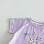 【73-120cm】Tシャツワンピース ベビー 女の子 韓国風 リボンプリント - 画像 (11)