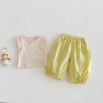 【73-120cm】ベスト or パンツ ベビー 女の子 無地 おしゃれ フリルデザイン - 画像 (12)