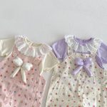 【73-120cm】Ｔシャツ or サロペット ベビー 女の子 可愛い 花柄 リボン付き - 画像 (11)