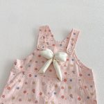 【73-120cm】Ｔシャツ or サロペット ベビー 女の子 可愛い 花柄 リボン付き - 画像 (12)