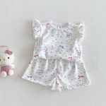 【73-120cm】セットアップ ベビー 女の子 花柄 チェック柄 - 画像 (7)