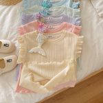 【90-140cm】女の子 おしゃれ フリル 無地 セットアップ - 画像 (17)
