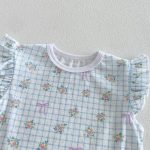 【73-120cm】セットアップ ベビー 女の子 花柄 チェック柄 - 画像 (10)