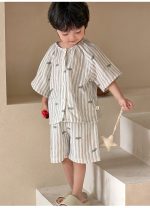 【90-160cm】ルームウェア 男の子 半袖 前開き カートゥーンプリント - 画像 (10)