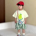 【80-150cm】二点セット 兄妹お揃い フルーツ シャツ＆ストライプパンツ 可愛い - 画像 (3)
