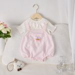 【66-100cm】セットアップ ベビー チェック サロペットロンパース&Tシャツ - 画像 (3)