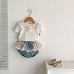 【73-110cm】セットアップ ベビー 花柄 レース リボン付き - 画像 (4)