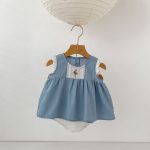 【73-110cm】セットアップ or ワンピース ベビー 女の子 韓国風 花刺繍 - 画像 (8)