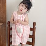 【66-100cm】カバーオール ベビー ウサギ耳 チェック柄 - 画像 (4)