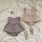 【66-100cm】セットアップ ベビー チェック フリル トップス&パンツ - 画像 (8)