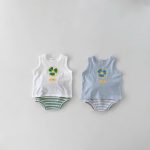 【66-100cm】セットアップ ベビー 可愛い ベスト&ボーダーショートパンツ