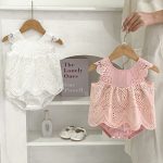 【66-100cm】セットアップ ベビー アイレットフラワー&ハート - 画像 (4)