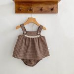 【73-110cm】セットアップ ベビー チェック柄 レトロ - 画像 (3)