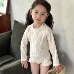 【90-140cm】水着 女の子 バナナ柄 ガーリー プール遊び