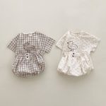 【66-100cm】セットアップ ベビー ドット/チェックあひるプリント