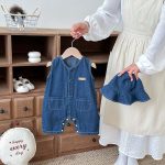 【66-90cm】オールインワン&帽子 デニム ノースリーブ カジュアル ベビー服 - 画像 (8)
