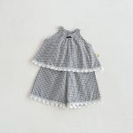 【73-110cm】セットアップ ブラックチェック おしゃれ - 画像 (3)
