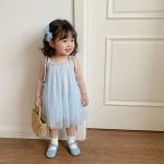 【73-100cm】ワンピース ベビー おしゃれ チュール ふんわり - 画像 (7)