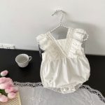 【66-90cm】ロンパース ベビー スウィート レース フリル袖 - 画像 (5)