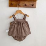 【73-110cm】セットアップ ベビー チェック柄 レトロ - 画像 (4)