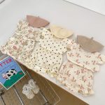 【66-100cm】セットアップ ベビー フリル袖トップス&レースショートパンツ
