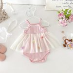 【66-90cm】キャミロンパースワンピース ベビー 女の子 チュール - 画像 (3)