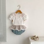 【73-110cm】セットアップ ベビー 花柄 レース リボン付き - 画像 (5)