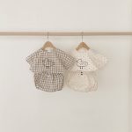【66-100cm】セットアップ ベビー ドット/チェックあひるプリント - 画像 (6)