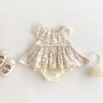 【66-90cm】ロンパースドレス ベビー服 女の子 ノースリーブ 丸襟 花柄 - 画像 (2)