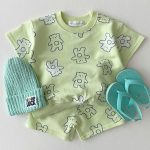 【73-100cm】セットアップ ベビー 半袖 可愛い くまさん - 画像 (4)