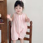 【66-100cm】カバーオール ベビー ウサギ耳 チェック柄 - 画像 (6)
