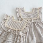 【66-130cm】ロンパース or ワンピース ベビー 女の子 ストライプ フリル - 画像 (14)