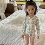 【80-130cm】水着 女の子 花柄 しっかりフィット - 画像 (3)
