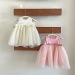 【73-100cm】ワンピース ベビー 女の子 韓国風 蝶結び チュール - 画像 (6)