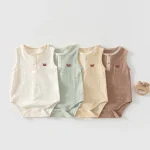 【66-90cm】ロンパース ベビーノースリーブ カニ柄 - 画像 (2)