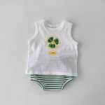 【66-100cm】セットアップ ベビー 可愛い ベスト&ボーダーショートパンツ - 画像 (5)
