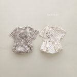 【66-100cm】セットアップ ベビー ドット/チェックあひるプリント - 画像 (3)
