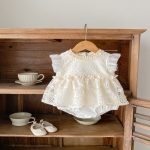 【73-100cm】ロンパースワンピース ベビー 女の子 フリル袖 - 画像 (5)