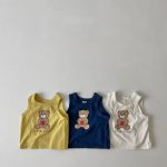 【73-100cm】セットアップ ベビー くまさんベスト&チェックショートパンツ - 画像 (5)