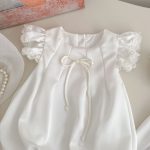 【66-100cm】ロンパース or ワンピース フリルスリーブ 蝶結び - 画像 (8)