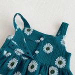 【66-100cm】セットアップ ベビー服 女の子 フラワーキャミトップス&ショートパンツ - 画像 (8)